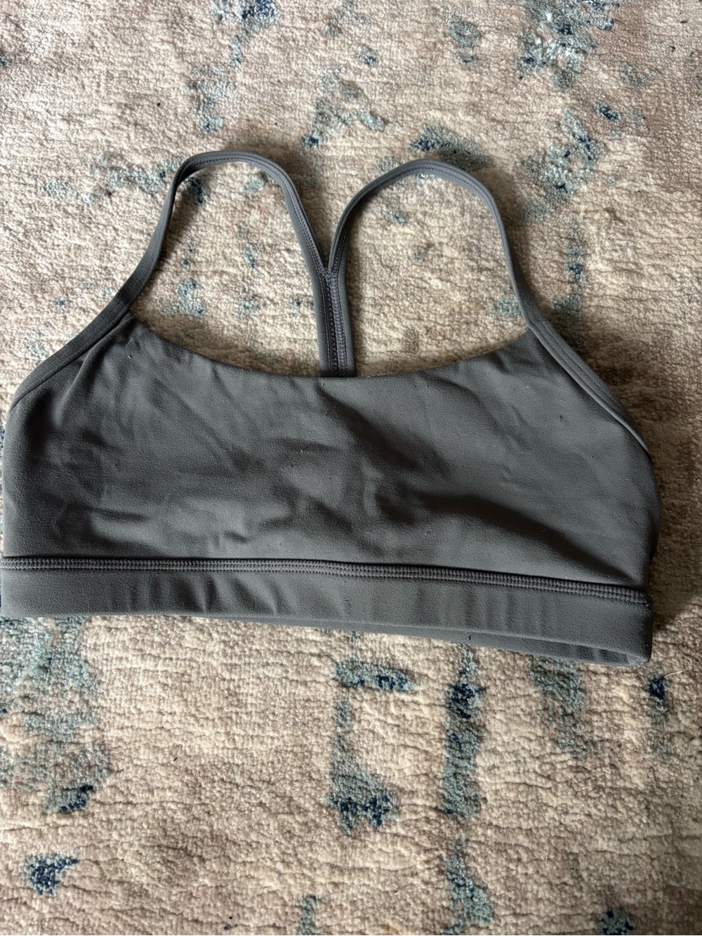 Grey racer back sports bra